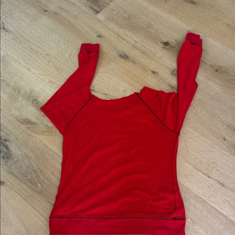 Reversible Boston University Red Sweatshirt with White Dog Logo and 'BU' Patch - Picture 6 of 6